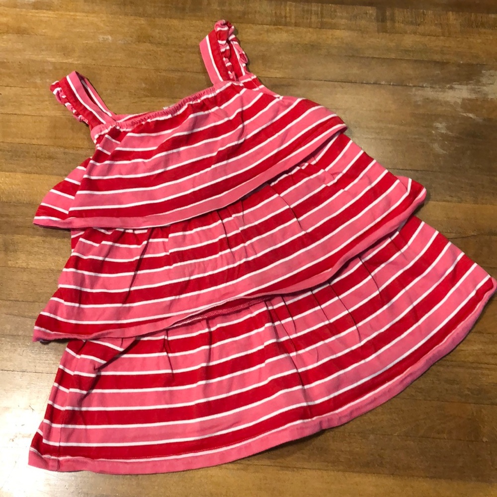 Hanna Andersson Pink & Red Striped Tank Top